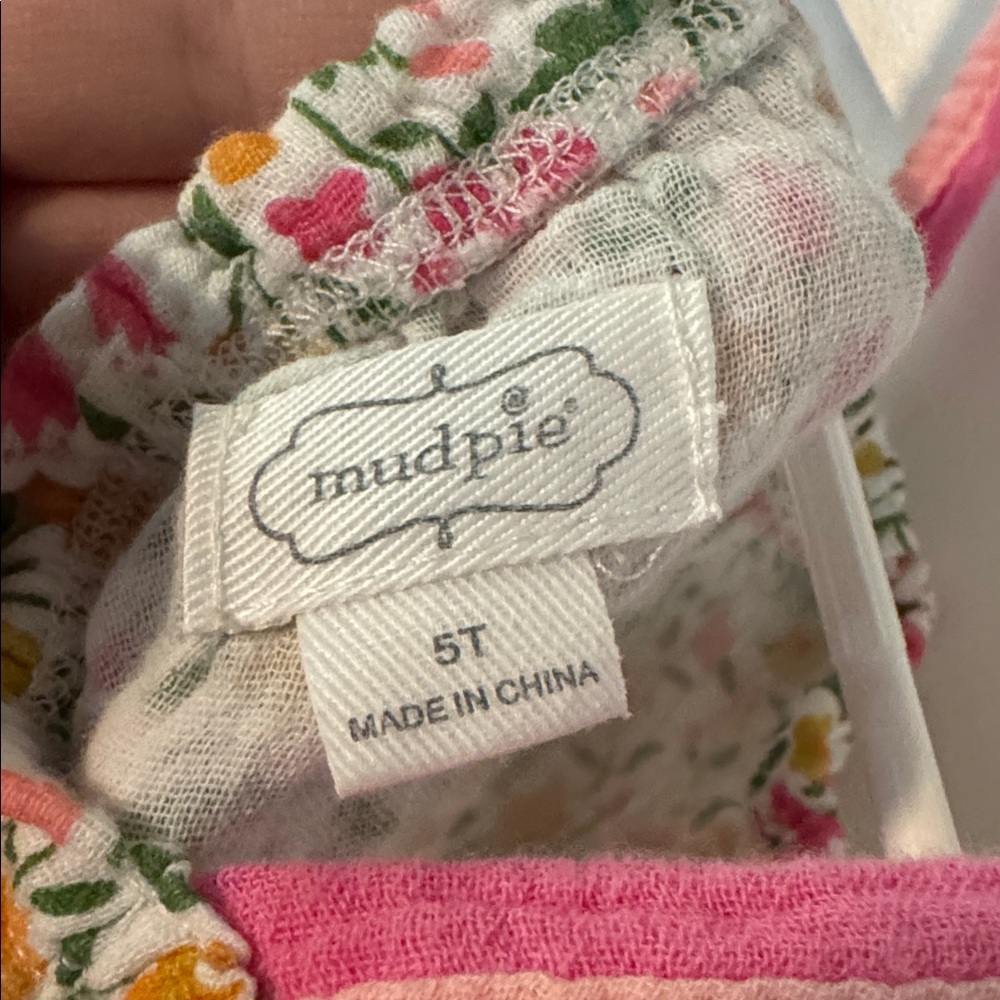 Mud Pie Floral Dress with Pink Accents 5T NWOT - Picture 3 of 4